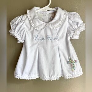 White Kids Shirt with Embroidered Design